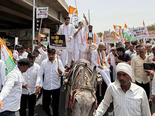 घोड़ागाड़ी पर क्यों उतरी कांग्रेस? गुरुग्राम में प्रदर्शन ने खींचा सबका ध्यान