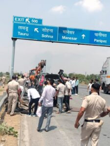 नूंह में दर्दनाक हादसा: यूपी पुलिस के 4 जवानों समेत 5 की मौत, KMP पर स्कॉर्पियो की भीषण टक्कर