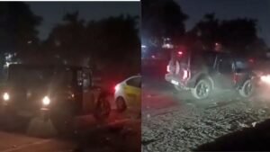 गुरुग्राम में आधी रात हाईवोल्टेज ड्रामा ! थार ने कैब को कई बार मारी टक्कर